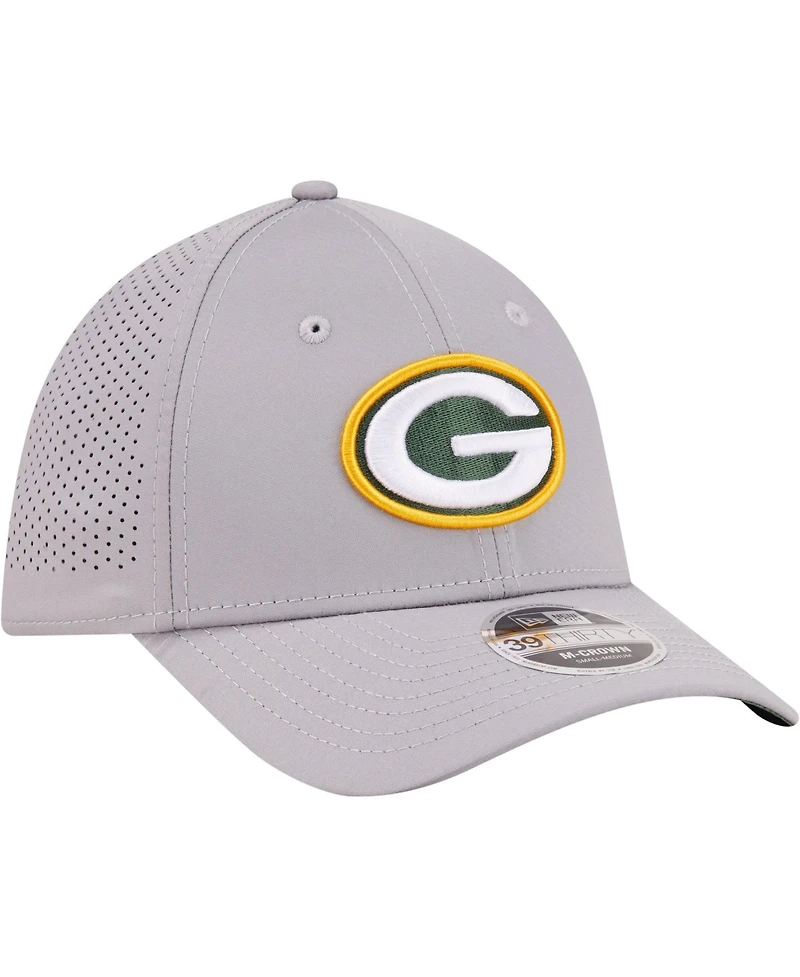 New Era Men's Gray Green Bay Packers 39THIRTY M-Crown Flex Fit Hat