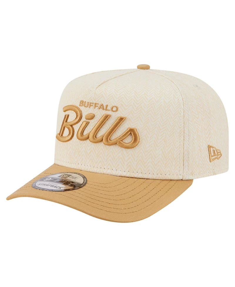 New Era Men's Cream Buffalo Bills Herringbone 9FIFTY A-Frame Snapback Hat