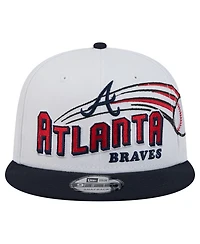 New Era Men's White Atlanta Braves Retro Sweep 9FIFTY Snapback Hat