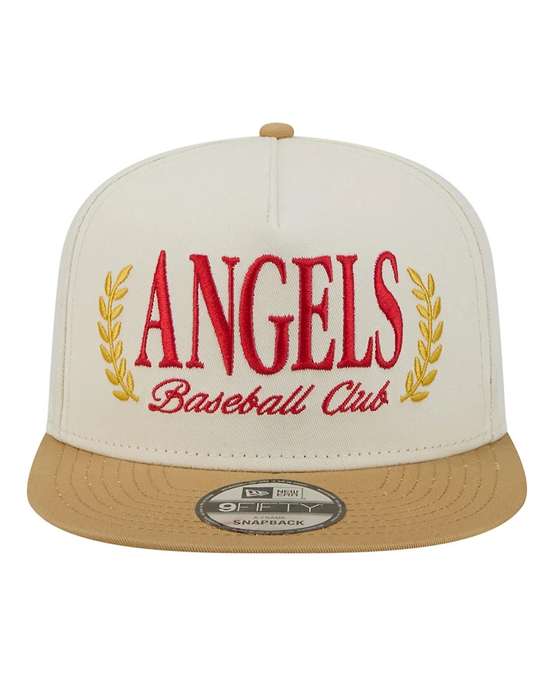 New Era Men's Cream Los Angeles Angels Club 9FIFTY A-Frame Snapback Hat