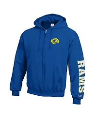 Champion Men's Royal Los Angeles Rams Power blend Fleece Full-Zip Hoodie