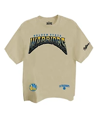 Two Hype Men's and Women's Cream Golden State Warriors Drip Dime Elevated Drop Shoulder T-Shirt