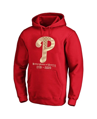 Fanatics Men's Red Philadelphia Phillies Usa 1776-2026 Big Tall Hoodie