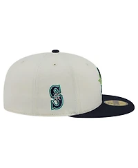 New Era Men's White/Navy Seattle Mariners Blossom 59FIFTY Fitted Hat