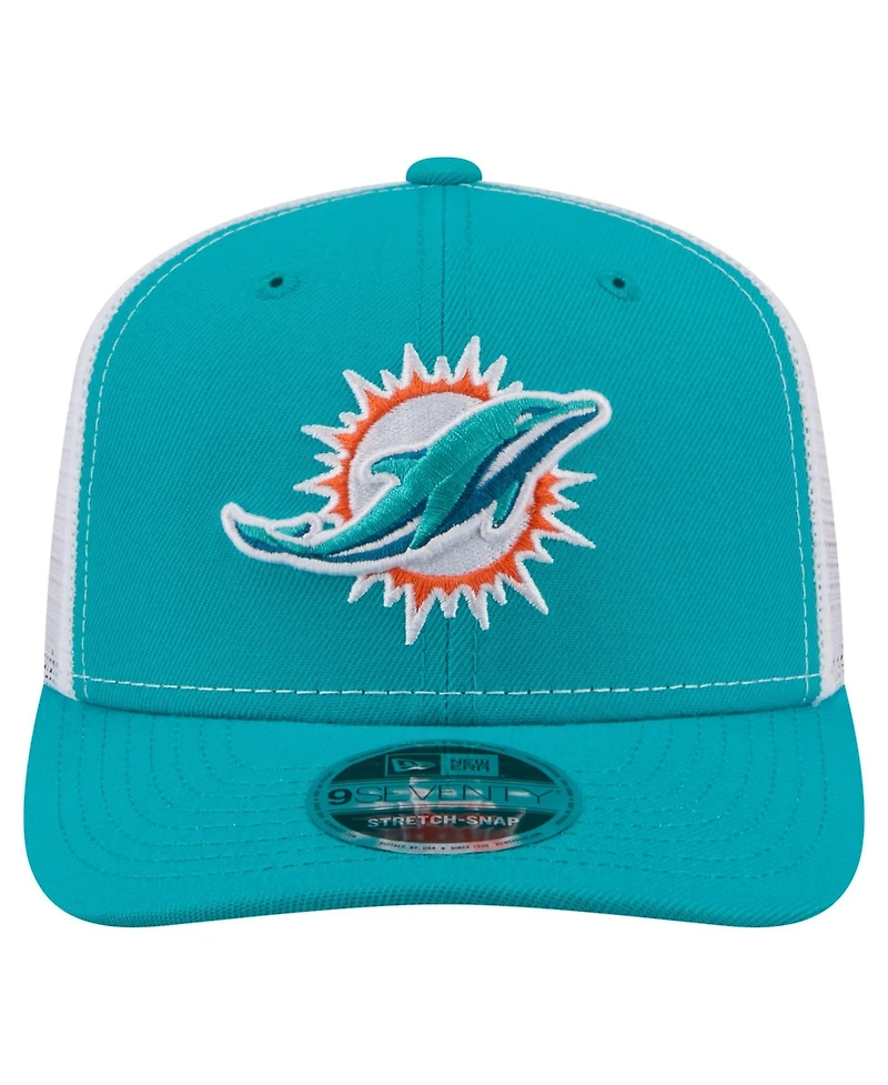 New Era Men's Aqua Miami Dolphins 9SEVENTY Trucker Adjustable Hat