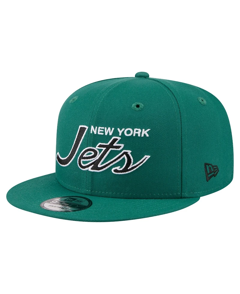 New Era Men's Green New York Jets Core Team Script 9FIFTY Snapback Hat