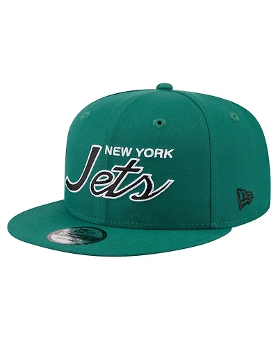 New Era Men's Green New York Jets Core Team Script 9FIFTY Snapback Hat
