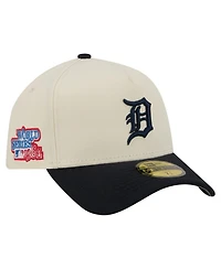 New Era Men's Cream Detroit Tigers Chrome A-Frame 59FORTY Fitted Hat