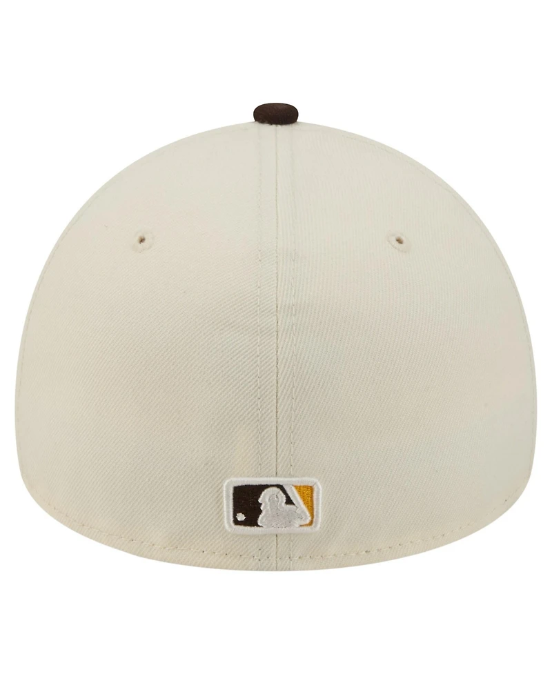 New Era Men's Cream San Diego Padres Chrome A-Frame 59FORTY Fitted Hat