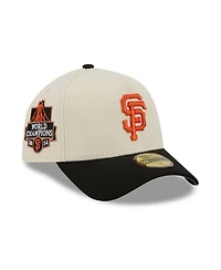 New Era Men's Cream San Francisco Giants Chrome A-Frame 59FORTY Fitted Hat
