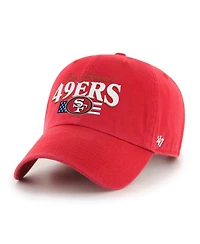 '47 Brand Men's Scarlet San Francisco 49ers American Flag Clean Up Adjustable Hat