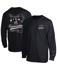 Champion Men's Black Miami Hurricanes Laminated All-Star Long Sleeve T-Shirt