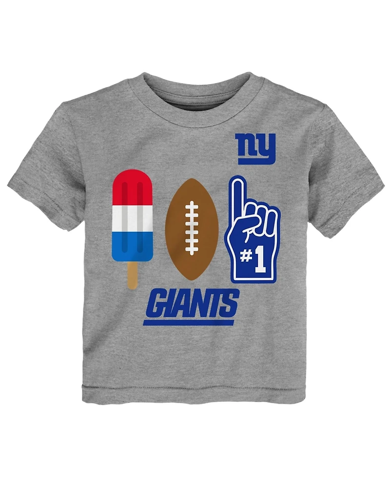 Nfl Toddler Heather Gray New York Giants Americana Pop T-Shirt
