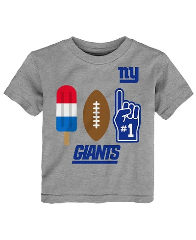 Nfl Toddler Heather Gray New York Giants Americana Pop T-Shirt