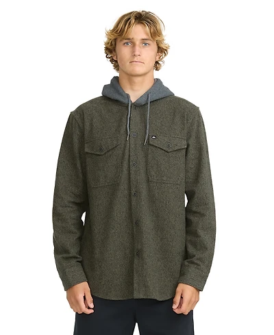 Quiksilver Men's Delton Herringbone Hooded Flannel Shirt