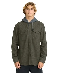 Quiksilver Men's Delton Herringbone Hooded Flannel Shirt