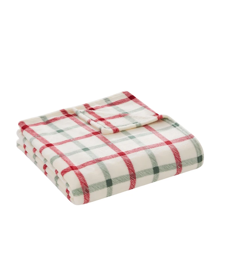 Kate Aurora Holiday Classics Christmas Plaid Oversized & Ultra Plush Accent Throw Blanket