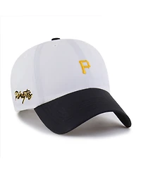 47 Brand Men's White/Black Pittsburgh Pirates Vista Mini Clean Up Adjustable Hat