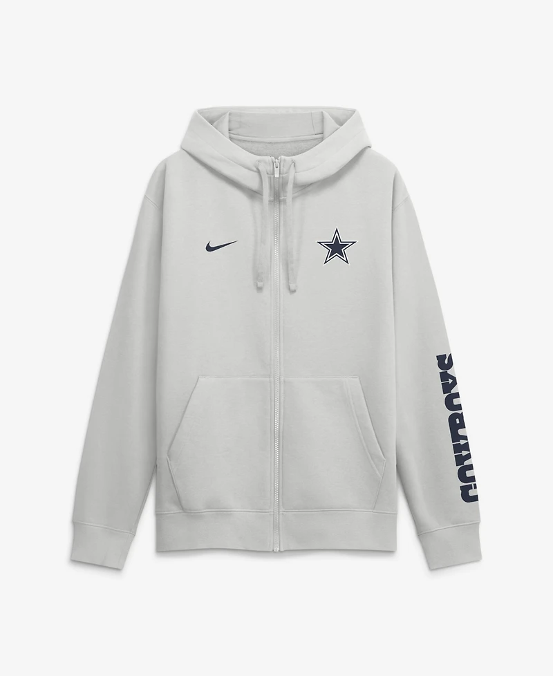 Nike Men's Gray Dallas Cowboys Cool Down Club Full-Zip Hoodie