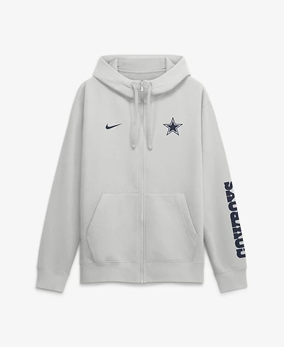 Nike Men's Gray Dallas Cowboys Cool Down Club Full-Zip Hoodie