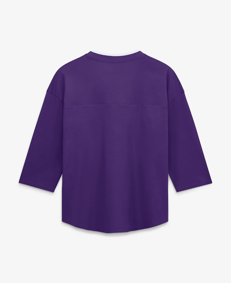 Fanatics Women's Minnesota Vikings Team First Deceptive Juke 3/4-Sleeve V-Neck Graphic T-Shirt