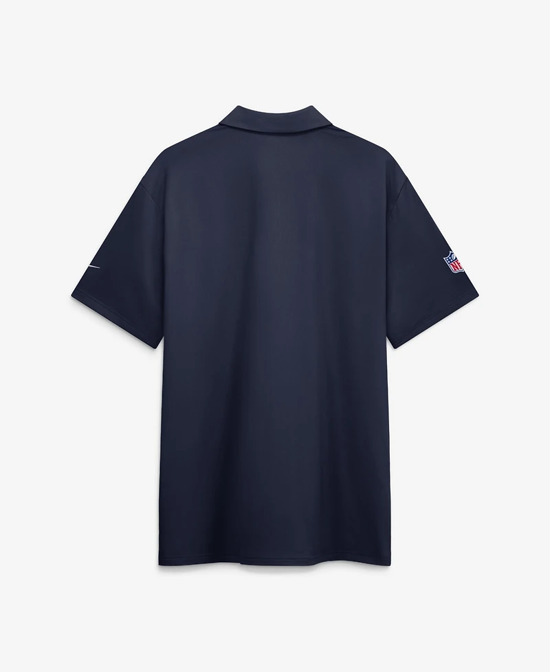 Nike Men's Navy Denver Broncos Sideline Powerful Blocking Dri-fit Tour Polo Shirt