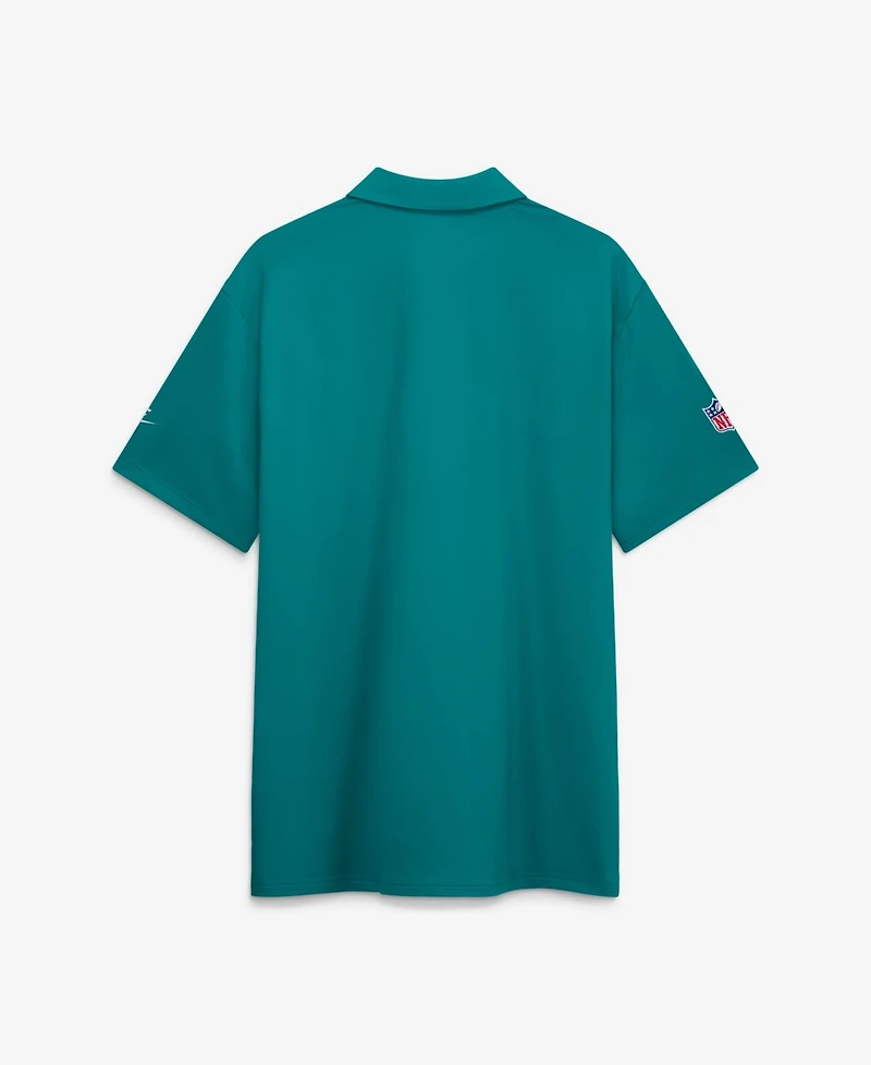 Nike Men's Aqua Miami Dolphins Sideline Powerful Blocking Dri-fit Tour Polo Shirt