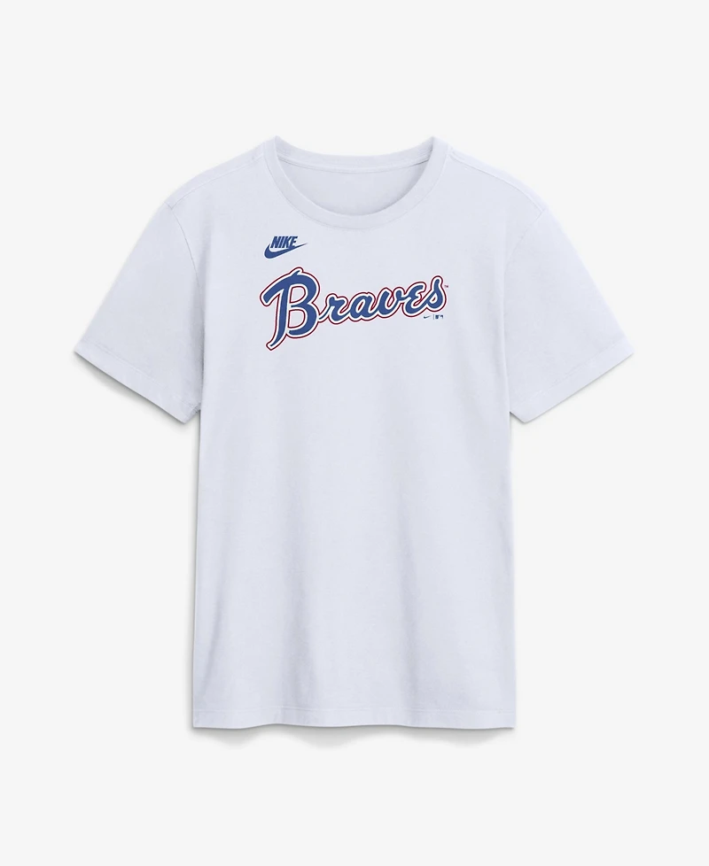 Nike Men's White Atlanta Braves Cooperstown Collection Wordmark T-Shirt