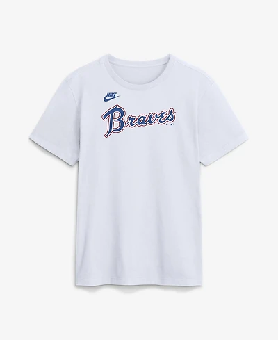 Nike Men's White Atlanta Braves Cooperstown Collection Wordmark T-Shirt