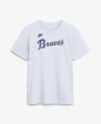 Nike Men's White Atlanta Braves Cooperstown Collection Wordmark T-Shirt