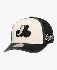 Mitchell & Ness Men's and Women's Mitchell Ness Cream/Black Montreal Expos Snow Block Pro Crown Adjustable Hat
