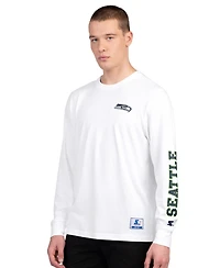 Starter Men's College Navy/White Seattle Seahawks Short Sleeve Long Combo Pack T-Shirt