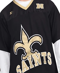 Starter Men's Black/White New Orleans Saints Short Sleeve Long Combo Pack T-Shirt