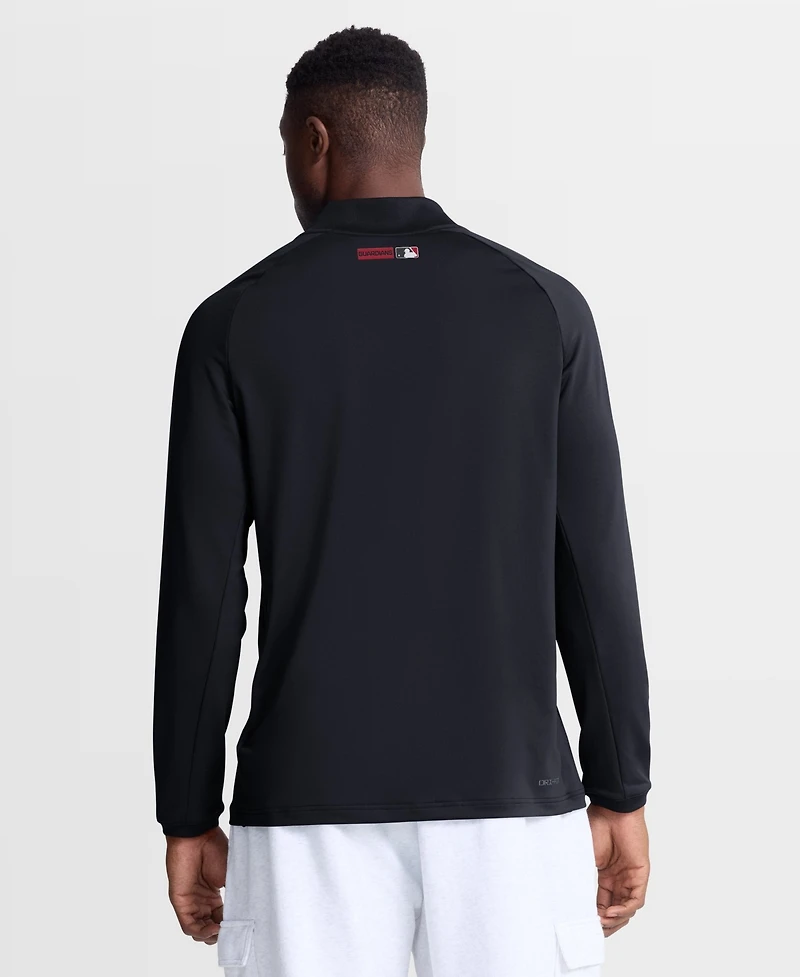 Nike Men's Navy Cleveland Guardians Authentic Collection Dri-fit Raglan Half-Zip Pullover