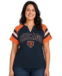 Starter Plus Chicago Bears Game On Notch Neck Raglan T-Shirt