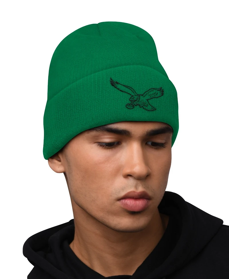 Starter Men's Green Philadelphia Eagles Hoodie and Cuffed Knit Hat Combo Pack