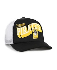 47 Brand Men's Black Pittsburgh Pirates Meander Foam Trucker Snapback Hat