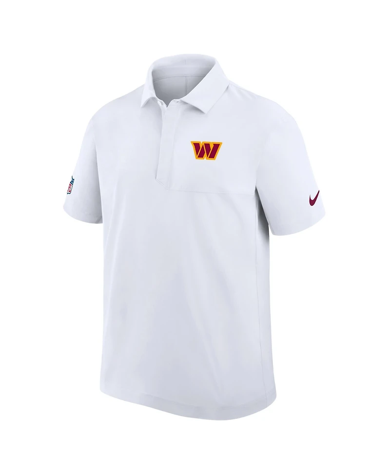 Nike Men's White Washington Commanders Sideline Woven Dri-fit Polo Shirt