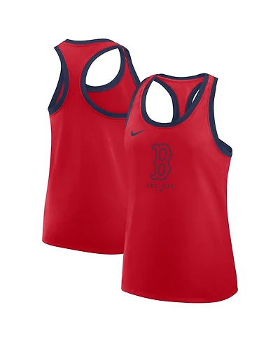 Nike Women's Red Boston Sox Tri-Blend Dri-fit Racerback Tank Top