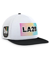 Fanatics Men's White/Black LA28 Summer Olympics On Deck A-Frame Trucker Adjustable Hat