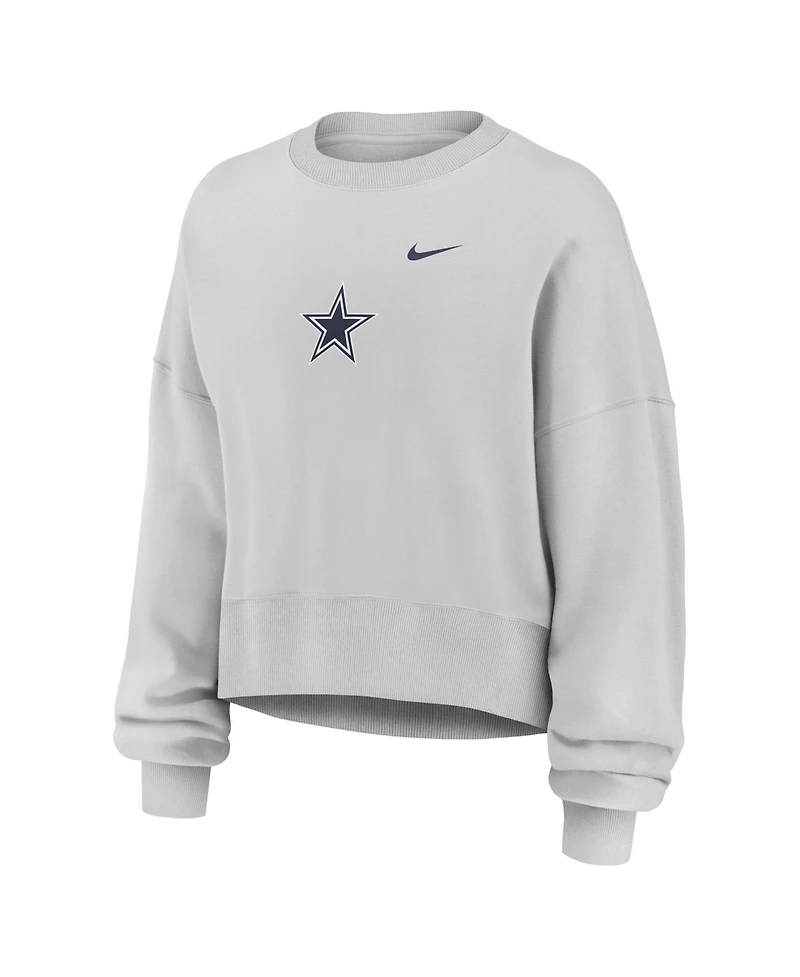 Nike Women's Gray Dallas Cowboys Oversized Primetime Phoenix Fleece Sweatshirt