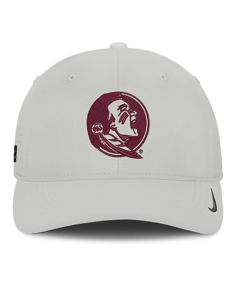 Nike Men's Gray Florida State Seminoles 2026 Sideline Practice AeroBill SwooshFlex Dri-fit Hat