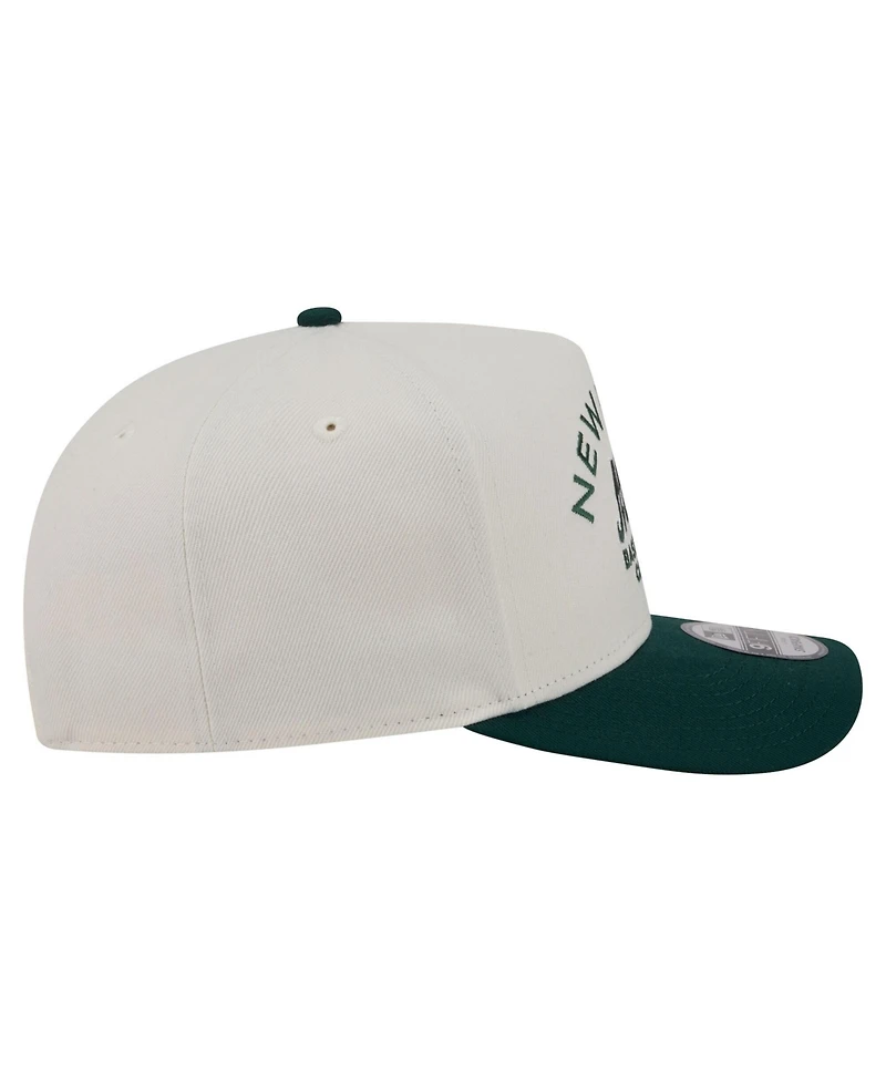 New Era Men's Cream/Dark Green New York Mets Chrome A-Frame 9FIFTY Snapback Hat