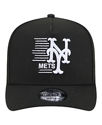 New Era Men's Black New York Mets Motion A-Frame 9FIFTY Snapback Hat