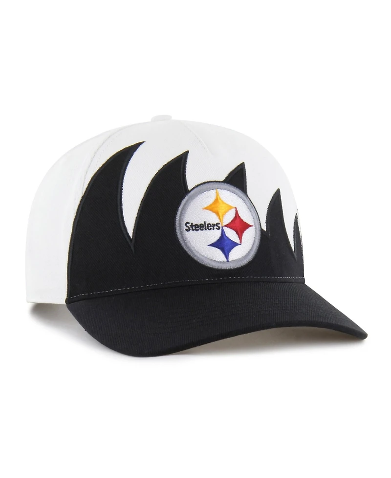 47 Brand Men's White Pittsburgh Steelers Jagged Hitch Adjustable Hat