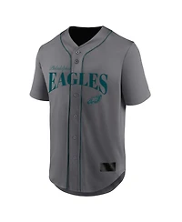 Fanatics Men's Gray Philadelphia Eagles After Hours Button-Up Baseball Top