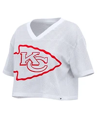 Fanatics Women's Kansas City Chiefs Oversized Mesh Cropped Jersey