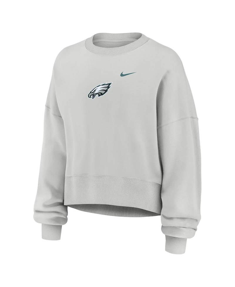 Nike Women's Gray Philadelphia Eagles Oversized Primetime Phoenix Fleece Sweatshirt