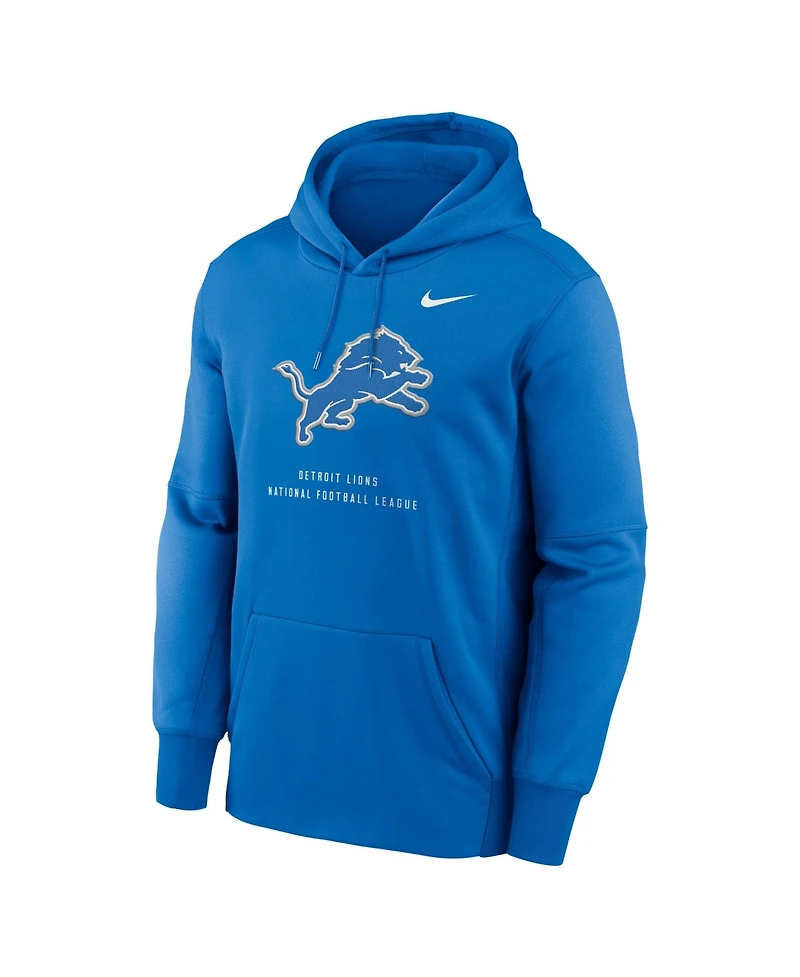 Nike Men's Blue Detroit Lions Toss Sweep Therma-fit Hoodie