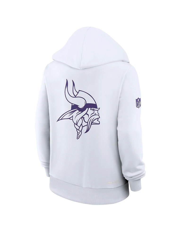 Nike Women's White Minnesota Vikings Alt Sideline Standard Issue Dri-fit Hoodie